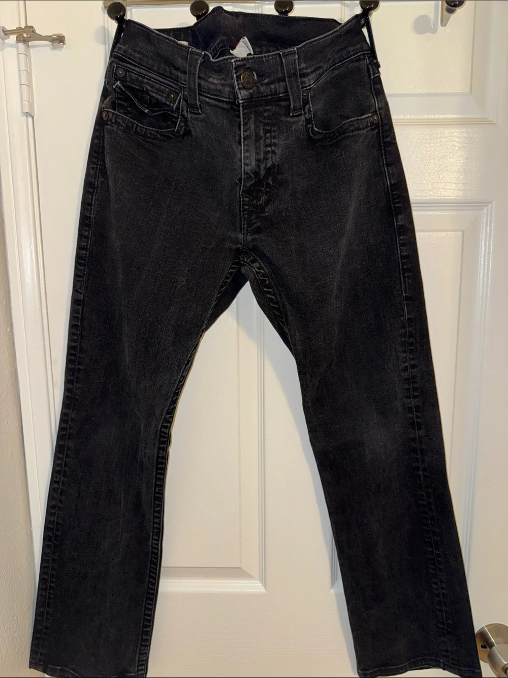 True Religion Men's Straight Black Denim Jeans